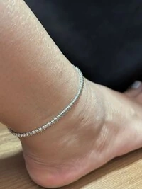 Tornozeleira Riviera 3 garras 25 cm Prata 925 Ródio