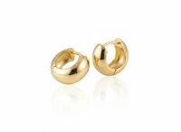 Brinco Argola Baulado 13 mm Prata 925 Ouro 18 K