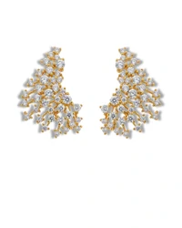 Brinco Ear Cuff zircônia Prata 925 Ouro 18 k