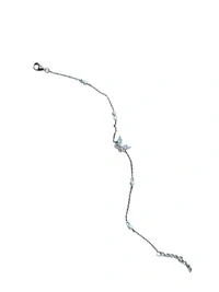 Pulseira Borboleta zircônia pérola com alongador Prata 925 Ródio