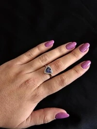 Anel Triangulo tazanita Prata 925 Ródio
