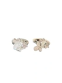 Brinco 3 Borboletas Argola Zircônia Prata 925 Ródio