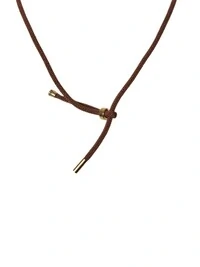 Colar Fio Marrom Ponteira Prata 925 Ouro 18 k