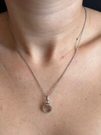 Colar Inspiração 2 elos Rose Prata 925 Ródio