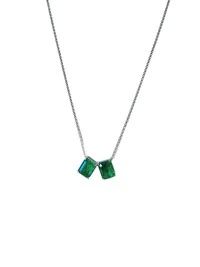 Colar Escapulário Esmeralda Prata 925 Ródio