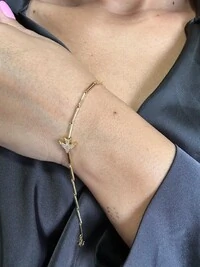 Pulseira canutilho Espírito Santo com alongador Prata 925 Ouro 18k