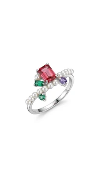 Anel Pérola Colors fusion Palito Prata 925 Ródio
