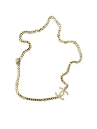 Colar Inspiração Chanel Longo Zircônia Prata 925 Ródio