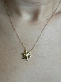Colar 1 Estrela Prata 925 Ouro 18k