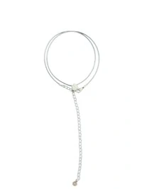 Colar Ponto Nylon com alongador Prata 925 Ródio