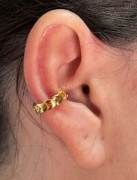 Piercing Fake Folha Prata 925 Ouro 18k