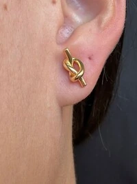 Brinco nó Prata 925 Ouro18k