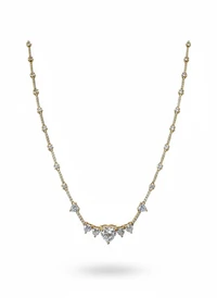 Colar Riviera Coração 50 cm Prata 925 Ouro 18 k