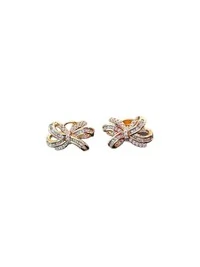 Brinco Laço Zircônia M Prata 925 Ouro 18 K