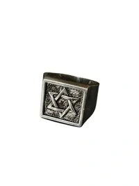 Anel Quadrado Estrela de Davi Prata 925 Bali