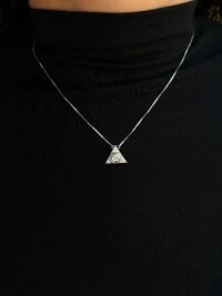 Colar Triângulo Zircônia Prata 925 Ródio