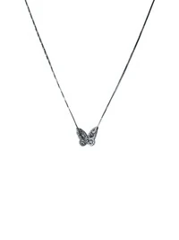 Colar Borboleta Zircônia Prata 925 Ródio