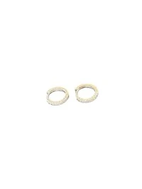 Brinco Argola zircônia G Prata 925 Lisa