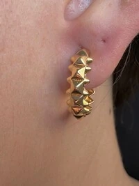 Brinco argola ponta Prata 925 Ouro18k