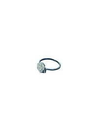 Anel Flor pequena zircônia Prata 925 Ródio