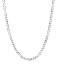 Colar Riviera 3 garras 4 mm 42 cm Prata 925 Ródio