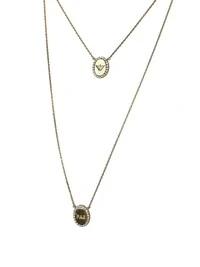 Colar escapulário Paz Prata 925 Ouro 18K