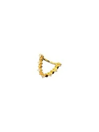 Anel em V zircônia Prata 925 Ouro 18 k