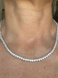 Colar Riviera 3 garras 4 mm 42 cm Prata 925 Ródio