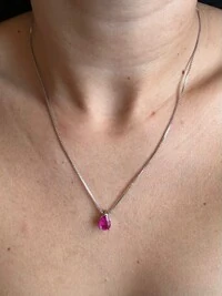 Colar Gota Topázio Rosa Prata 925 Ródio