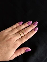 Anel aberto duplo aro Prata 925 Ouro18k