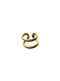 Anel aberto duplo aro Prata 925 Ouro18k
