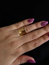Anel Bracelete aberto Prata 925 Ouro18k