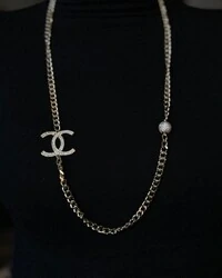 Colar Inspiração Chanel Longo Zircônia Prata 925 Ródio