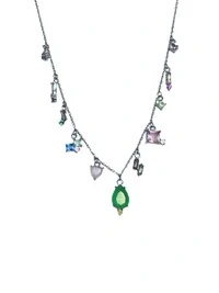 Colar Gota Esmeralda Fusion Colors Prata 925 Ródio