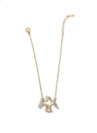 Pulseira Espírito Santo vazado zircônia Prata 925 Ouro 18 k