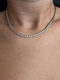 Colar Riviera 40 cm 3 garras Prata 925 Ródio