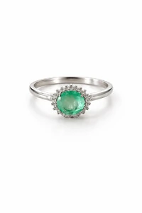 Anel Turmalina Fusion Redondo e zircônia Prata 925 Ródio