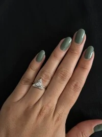 Anel Triangular Zircônia Prata 925 Ródio
