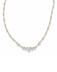Colar Riviera Coração 50 cm Prata 925 Ouro 18 k