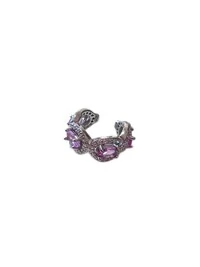 Piercing Fake Topázio Rosa prata 925 Ródio