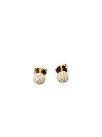Brinco Bola micro cravação PP Prata 925 Ouro 18 k