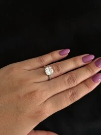 Anel Quadrado Zircônia Prata 925 Ródio
