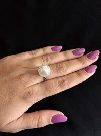 Anel Pérola G Prata 925 Ródio