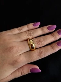 Anel Baulado aberto Prata 925 Ouro18k