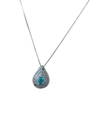 Colar Gota topázio e zircônia Prata 925 Ródio