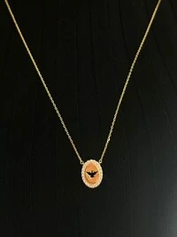 Colar escapulário Paz Prata 925 Ouro 18K