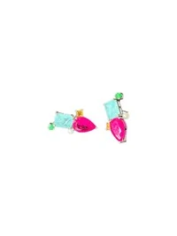 Brinco Quadrado Gota Pérola Colors Prata 925 Ródio