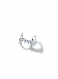 Piercing Fake 4 gotas zircônia 2 garras Prata 925 Ródio