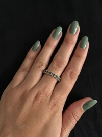 Anel aliança inteira Safira Azul Prata 925 Ouro 18K