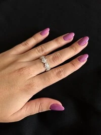 Anel aliança inteira Flor zircônia Prata 925 Ródio